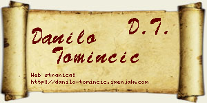 Danilo Tominčić vizit kartica